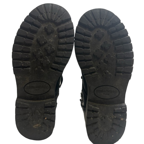 Zadig & Voltaire Joe Black Ankle Zip Combat Military Gothic Punk Boots Fit - Picture 10 of 16